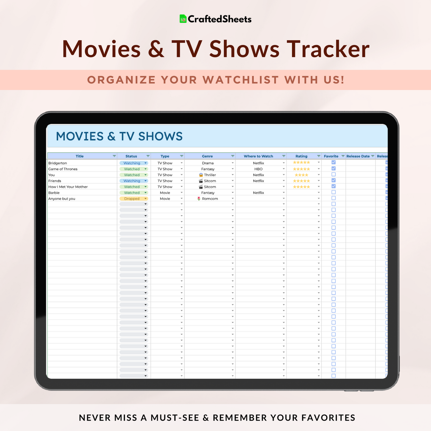 Movies & TV Shows Tracker